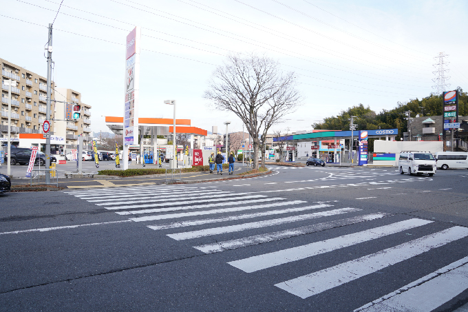 10山田駅からこうつ歯科・矯正歯科へ途中エネオス（公園東口駅ルート）