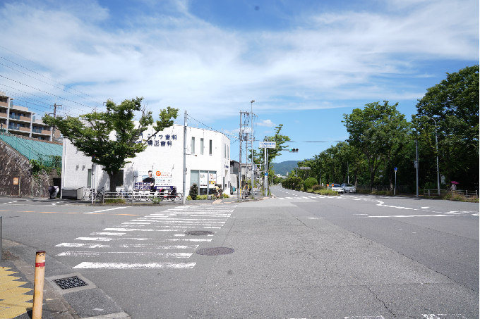 13山田駅からこうつ歯科・矯正歯科途中北消防署前交差点（公園東口駅ルート）